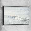 Beach and coastal wall art print of Surfing Waves with black framed canvas