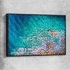 Beach and coastal wall art print of Watsons Bay Rocks with black framed canvas