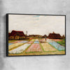 Classic wall art and canvas print of Bulb Fields Van Gogh with black framed canvas