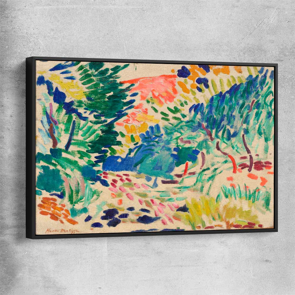 Classic wall art and canvas print of Landscape at Collioure Henri Matisse with black framed canvas