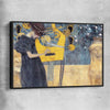 Classic wall art and canvas print of Music I Gustav Klimt with black framed canvas