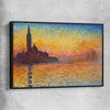 Classic wall art and canvas print of San Giorgio Claude Monet with black framed canvas