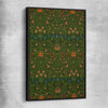 Classic wall art and canvas print of Violet Columbine William Morris with black framed canvas