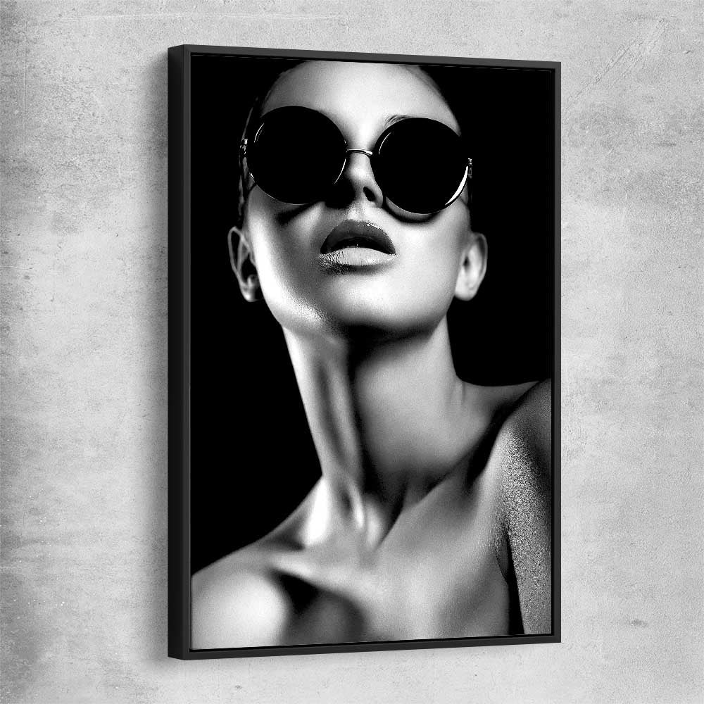 Behind the Shades black framed canvas - part of our high quality fashion canvas wall art and prints collection