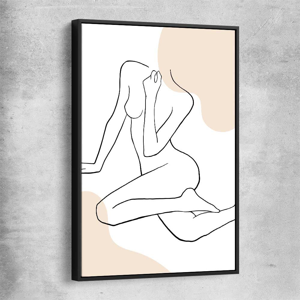 Beige Comfort black framed canvas - part of our high quality fashion canvas wall art and prints collection
