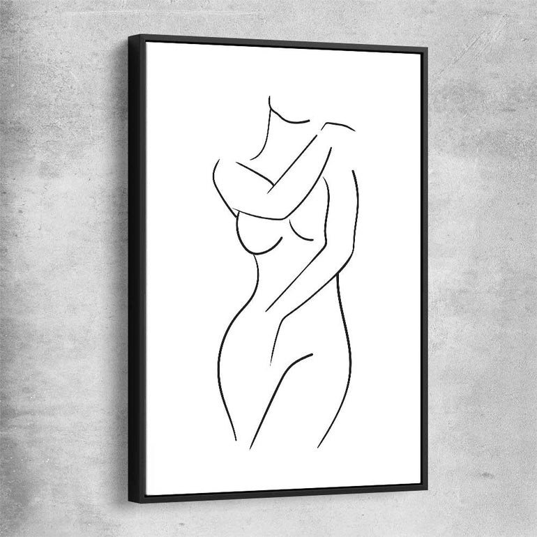 Body Pose black framed canvas - part of our high quality fashion canvas wall art and prints collection