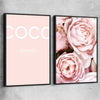 Coco Pink Pair black framed canvas - part of our high quality fashion canvas wall art and prints collection