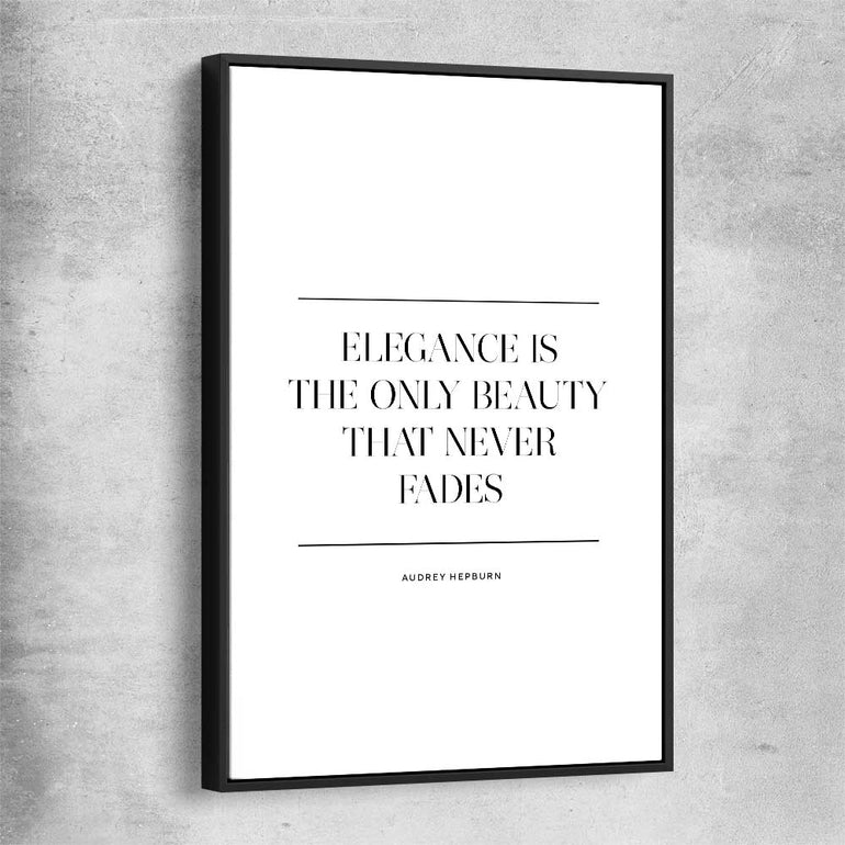 Elegance Beauty black framed canvas - part of our high quality fashion canvas wall art and prints collection