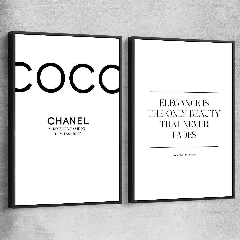 Elegance Beauty Pair black framed canvas - part of our high quality fashion canvas wall art and prints collection
