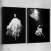 Evening Dress Pair black framed canvas - part of our high quality fashion canvas wall art and prints collection