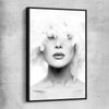 Feather Lips black framed canvas - part of our high quality fashion canvas wall art and prints collection