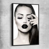 Monotone Model black framed canvas - part of our high quality fashion canvas wall art and prints collection