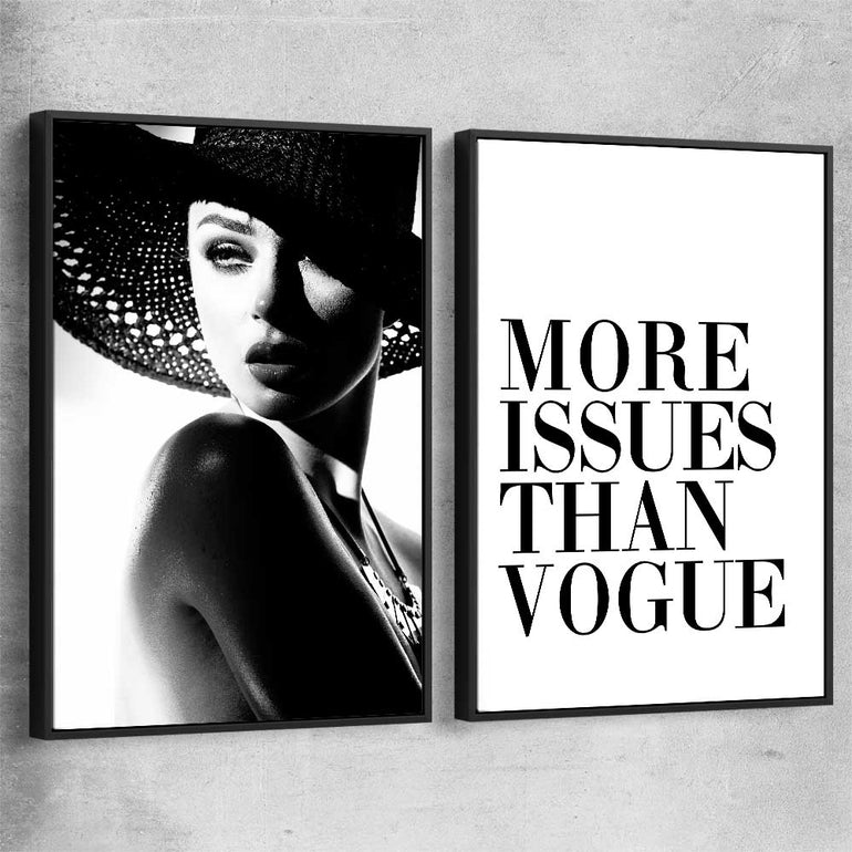 More Issues Pair black framed canvas - part of our high quality fashion canvas wall art and prints collection