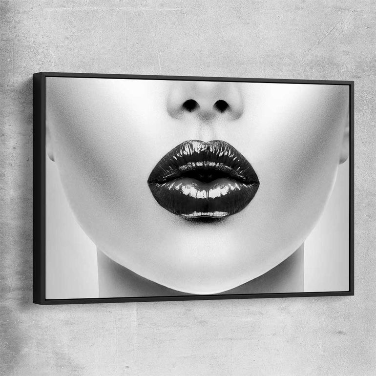 Silent Lust black framed canvas - part of our high quality fashion canvas wall art and prints collection