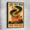 Inspirational wall art print of Find Your Soul with black framed canvas