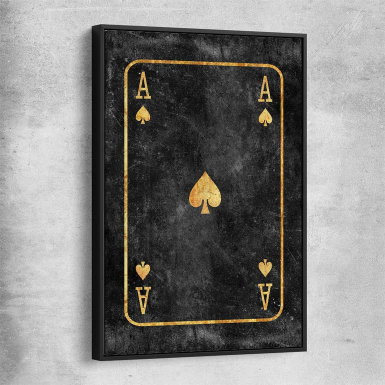 Ace of Spades black framed canvas - part of our high quality fashion canvas wall art and prints collection