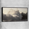 Inspirational wall art print of Conquer with black framed canvas