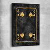 Inspirational wall art print of Four of Spades with black framed canvas
