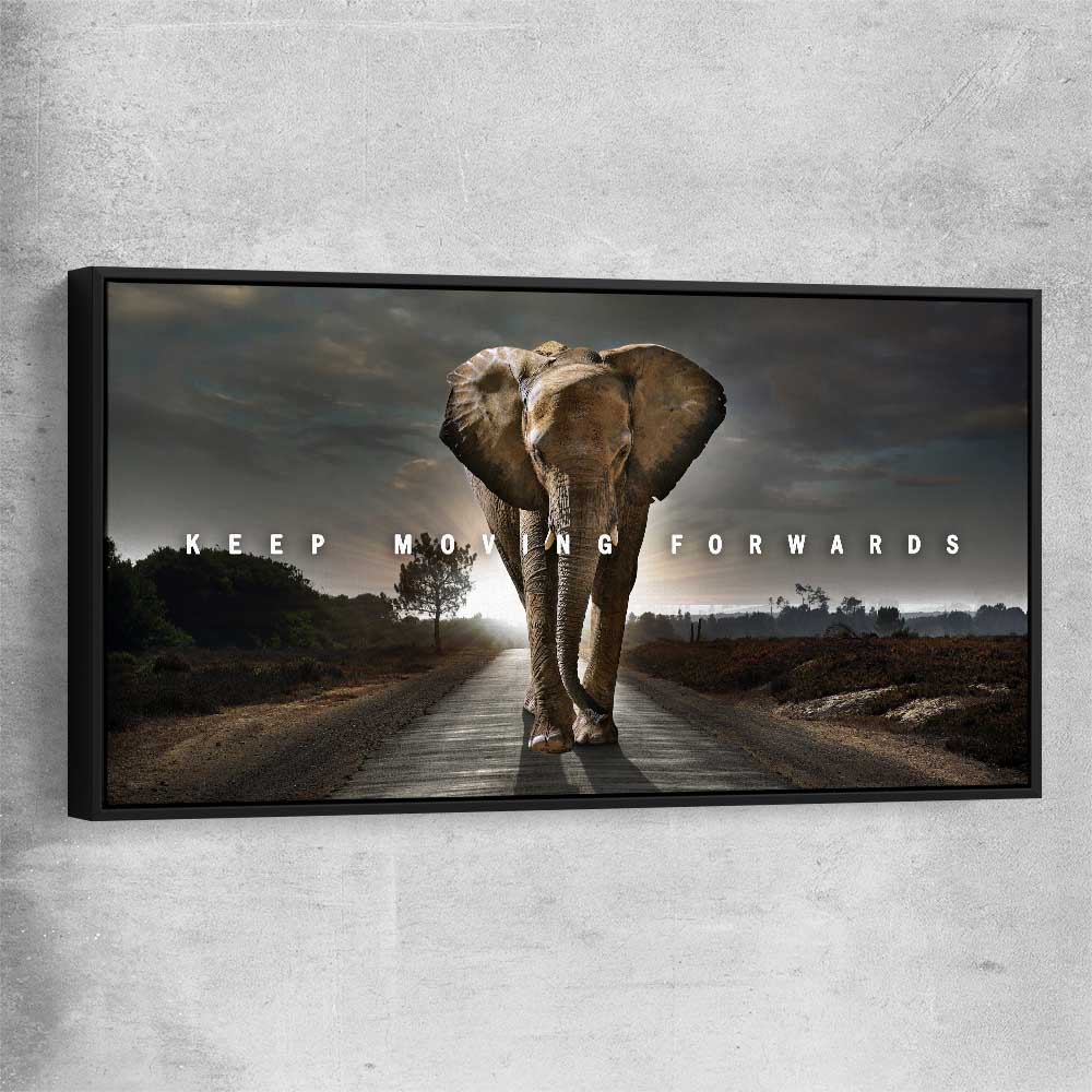 Keep Moving Forwards black framed canvas - part of our high quality fashion canvas wall art and prints collection