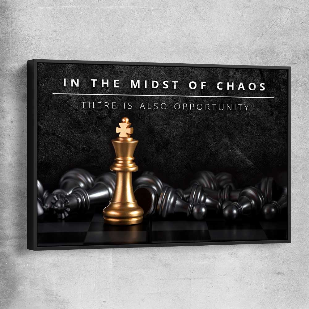 Midst of Chaos black framed canvas - part of our high quality fashion canvas wall art and prints collection