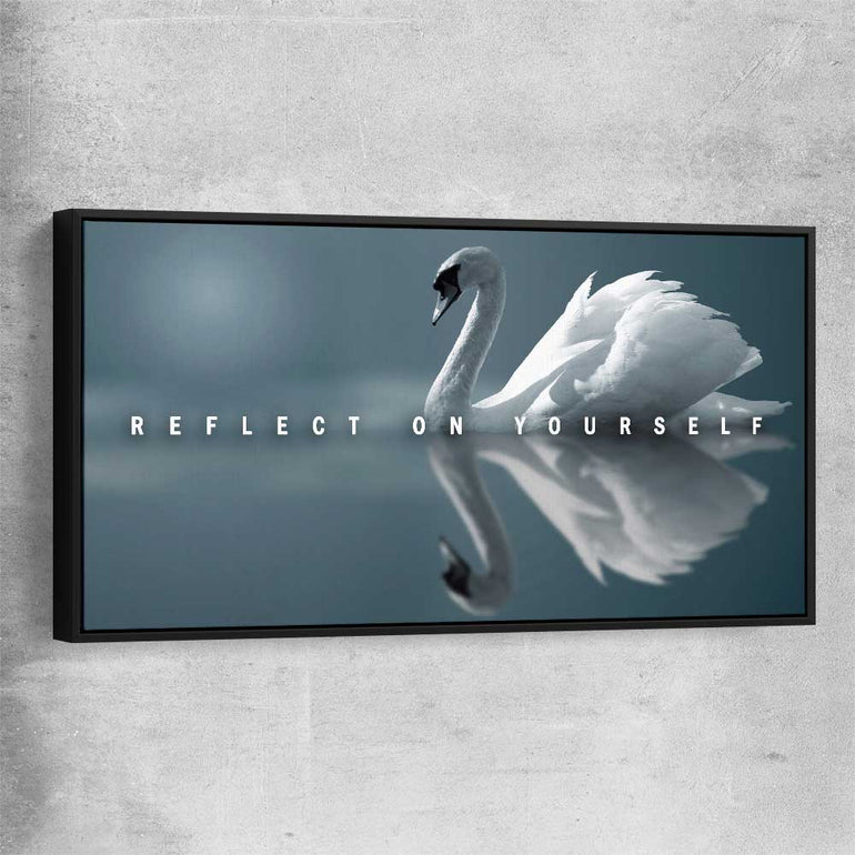 Reflect On Yourself black framed canvas - part of our high quality fashion canvas wall art and prints collection