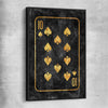 Inspirational wall art print of Ten of Spades with black framed canvas