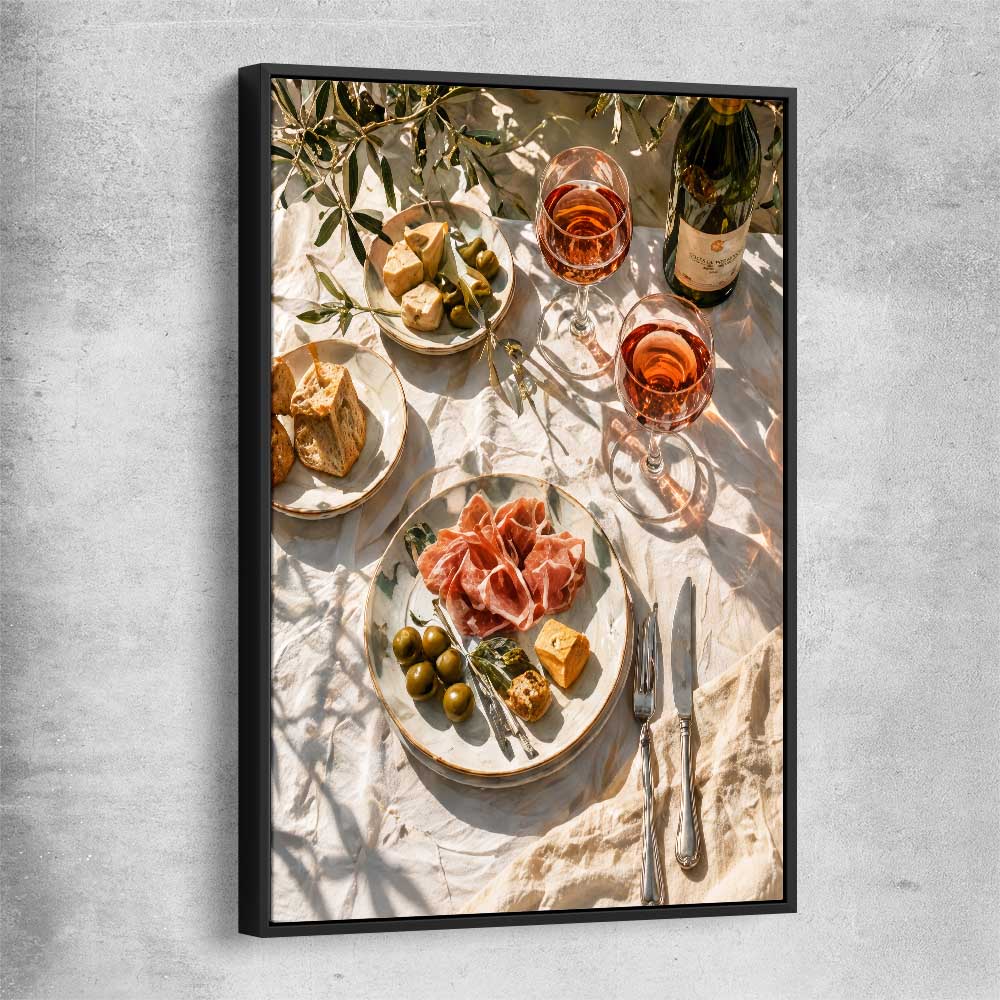 Rose and Olives black framed canvas is a colourful and stylish canvas wall art and print suited for the kitchen area