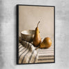 Tuscan Pears black framed canvas is a colourful and stylish canvas wall art and print suited for the kitchen area