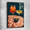 Twilight Aperitivo black framed canvas is a colourful and stylish canvas wall art and print suited for the kitchen area