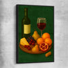 Wine at Dusk One black framed canvas is a colourful and stylish canvas wall art and print suited for the kitchen area