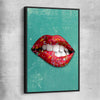 Candy Pop black framed canvas - part of our high quality canvas lips wall art collection