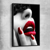 Subtle Desire black framed canvas - part of our high quality canvas lips wall art collection