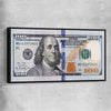 Money wall art print of Dollar Note with black framed canvas