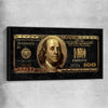 Money wall art print of Golden Bill with black framed canvas