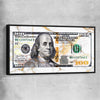Money wall art print of Marble Bill with black framed canvas