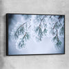 Floral print of Frosted Pine Canopy with black framed canvas