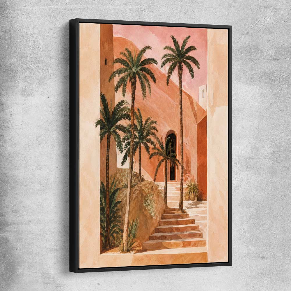 Floral print of Palm House with black framed canvas