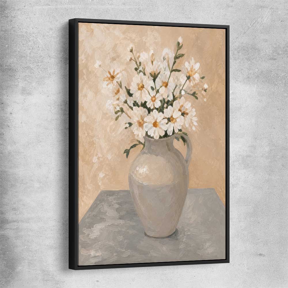 Floral print of Spring Bouquet with black framed canvas