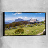 Floral print of Victorian Alps Craigs Hut with black framed canvas