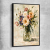 Floral print of Wild Bloom with black framed canvas
