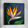Floral print of Bird of Paradise Illustration with black framed canvas
