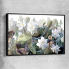 Floral print of Blooming Lotus Flowers with black framed canvas