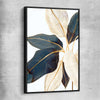 Floral print of Botanic Blue Three with black framed canvas