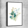 Floral print of Eucalyptus Bunch Two with black framed canvas