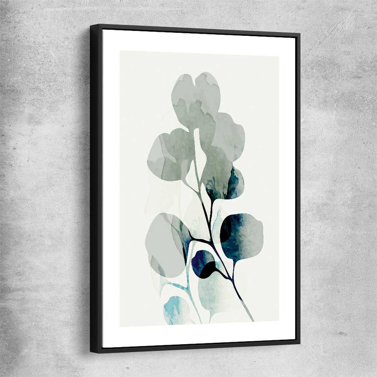 Floral print of Floral Texture One with black framed canvas
