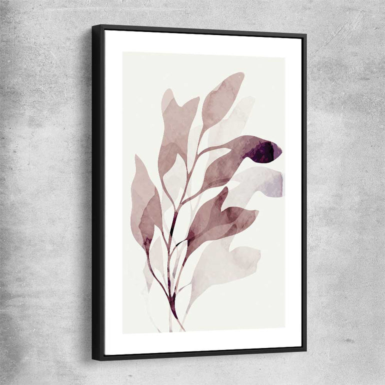 Floral print of Floral Texture Two with black framed canvas