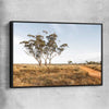 Floral print of Grassy Tufts with black framed canvas