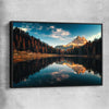 Floral print of Lago Antorno with black framed canvas