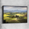 Floral print of Tuscan Countryside with black framed canvas