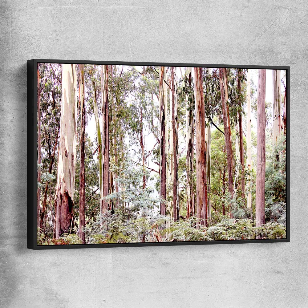 Floral print of Victorian Forest with black framed canvas
